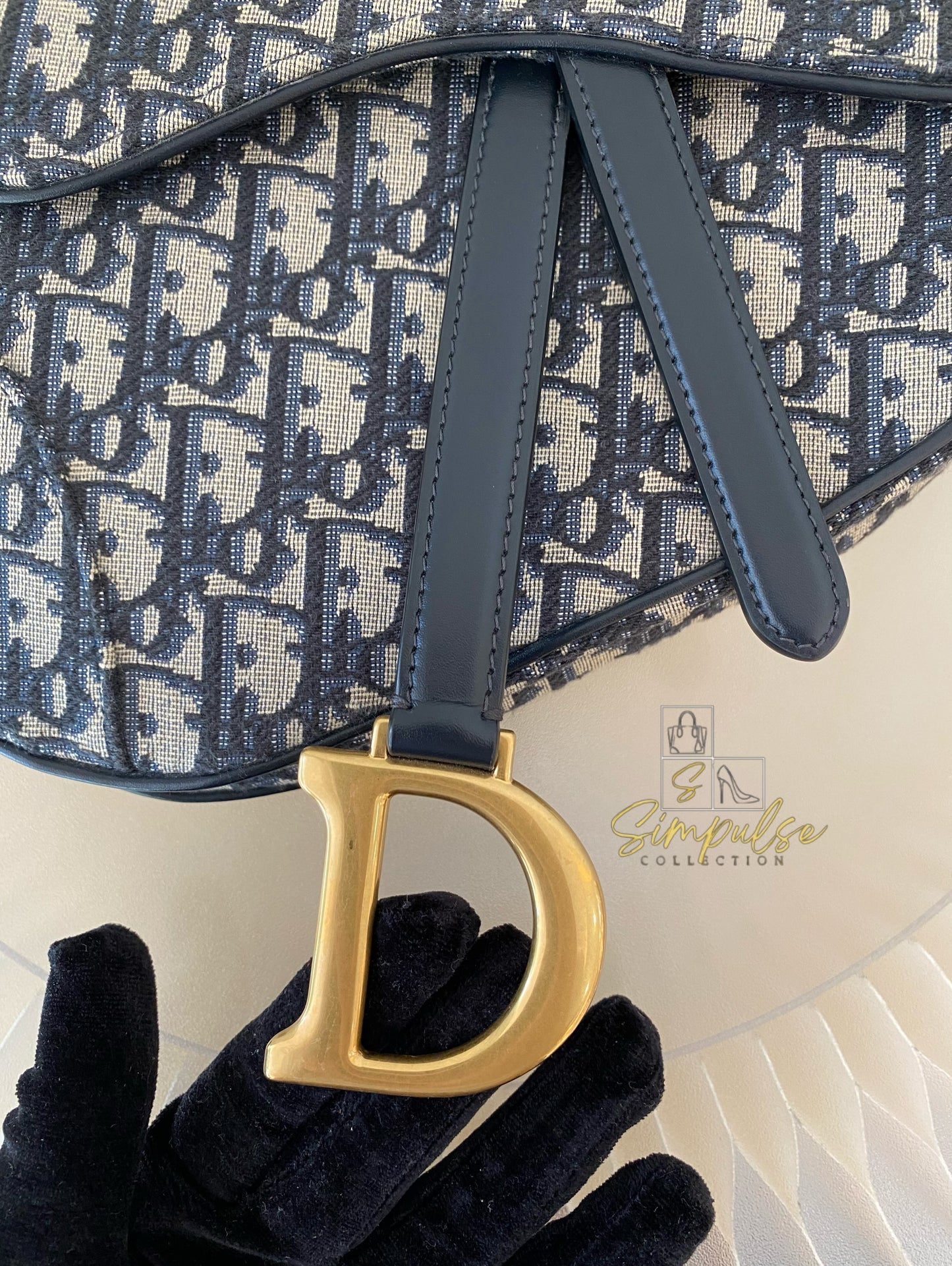 Dior Saddle Medium Blue in GHW