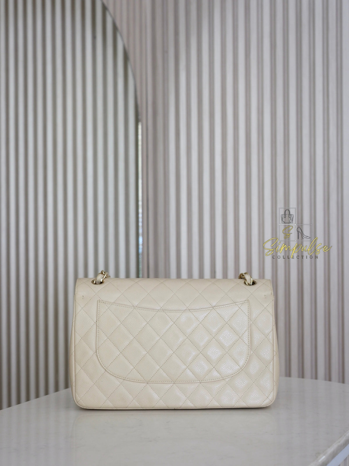 CHANEL JUMBO DOUBLE FLAP BEIGE CAVIAR