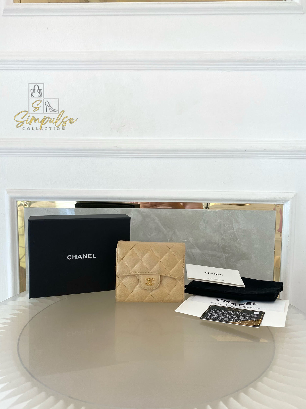 Chanel Trifold Beige Claire