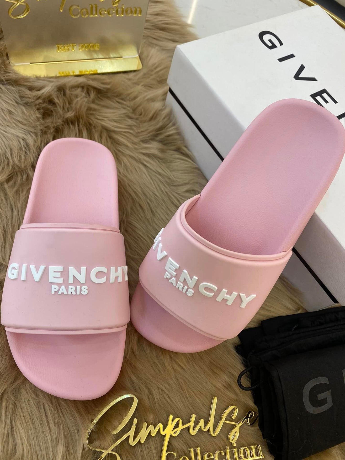 G Blossom Pink Platform Slide Sandals