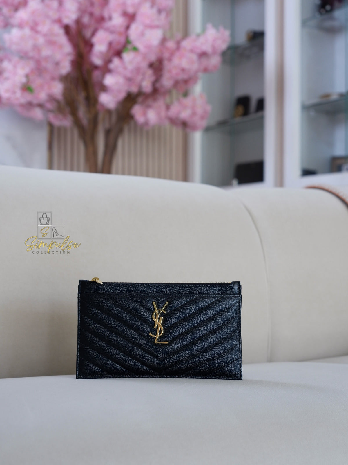 Yves Saint Laurent Cassandre Matelasse Monogram Bill Pouch