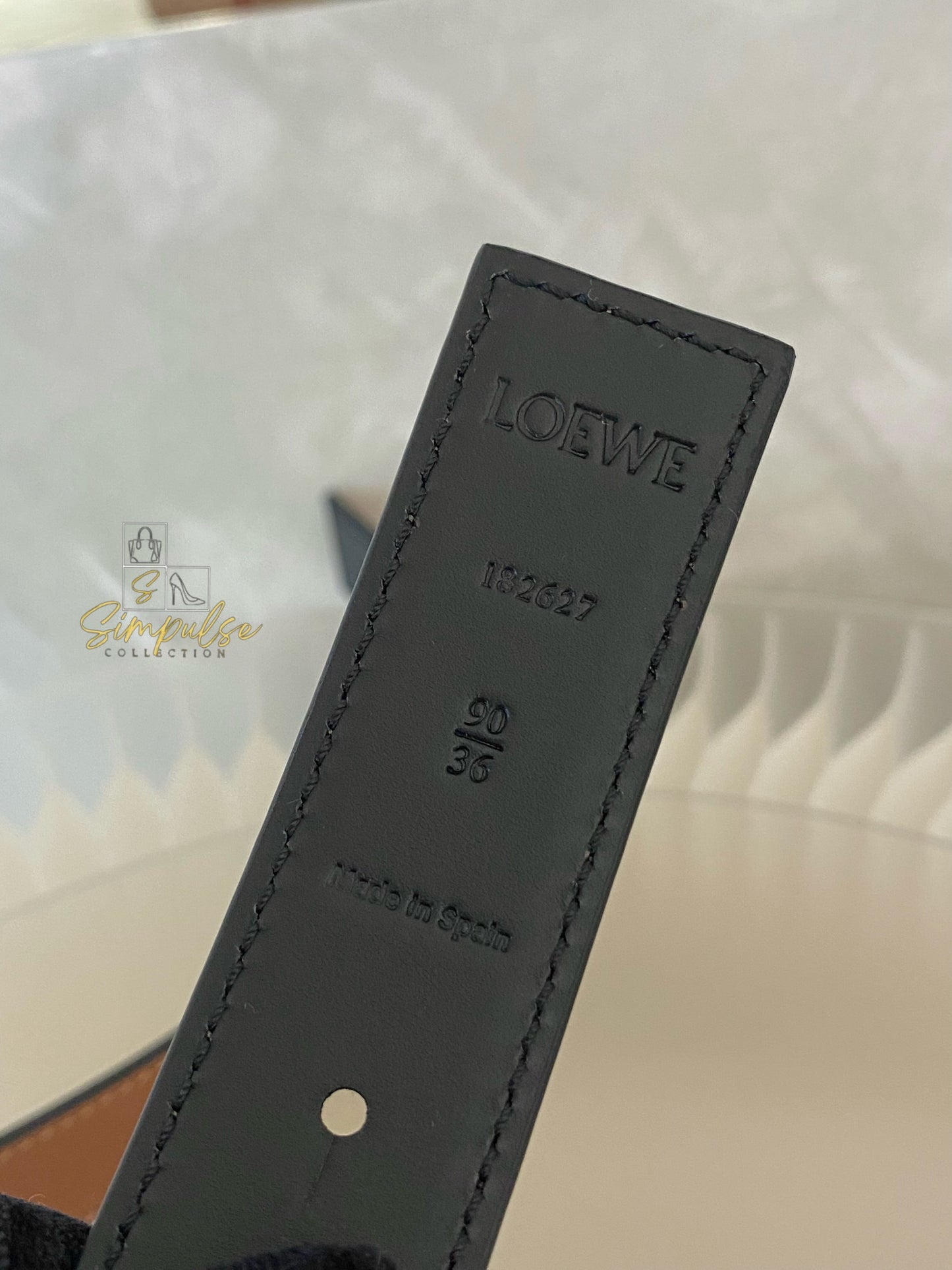 LOEWE BELT TAN/BLACK REVERSIBLE