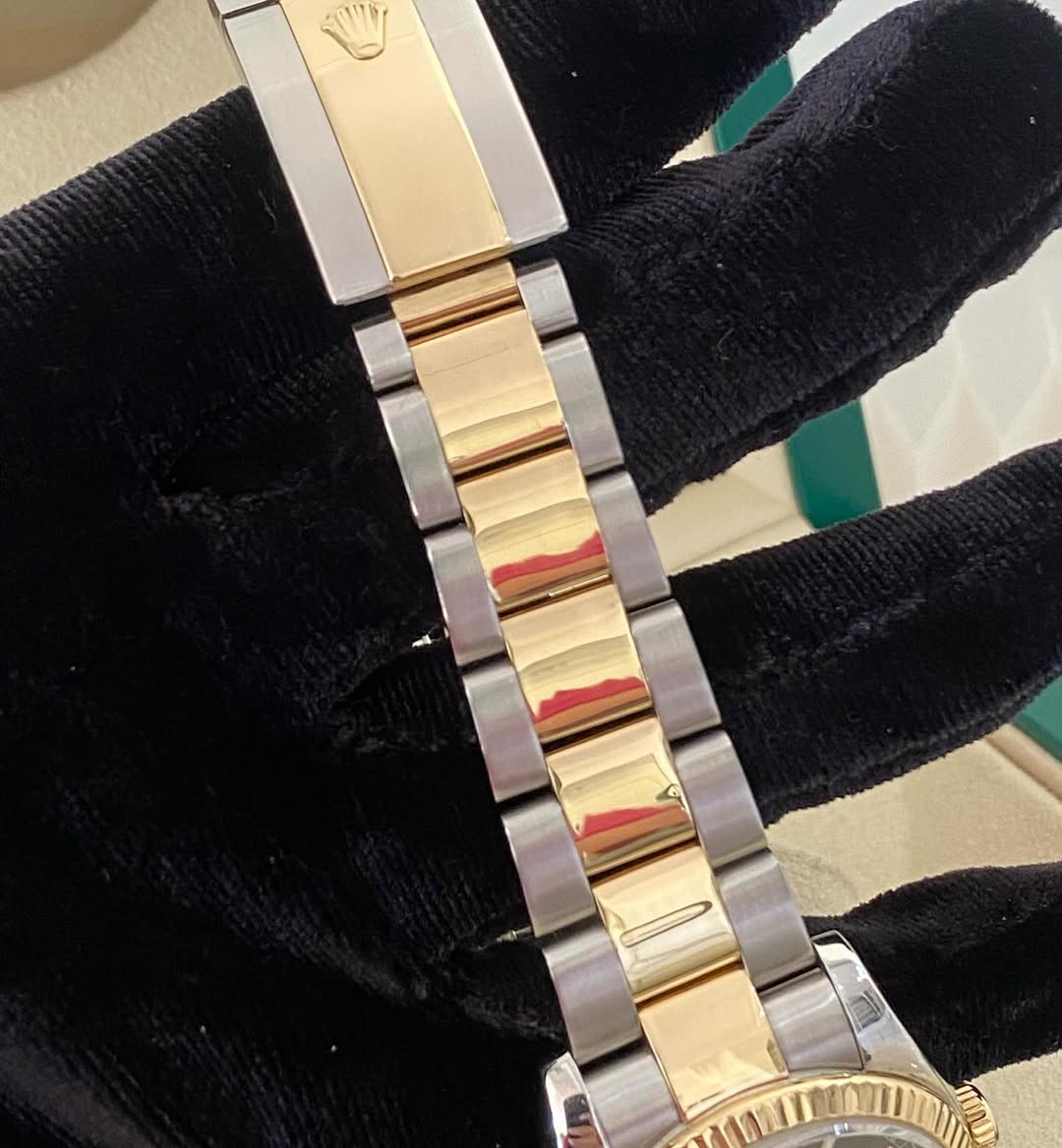 Rolex Datejust Two Tone Blue face Stick Dial