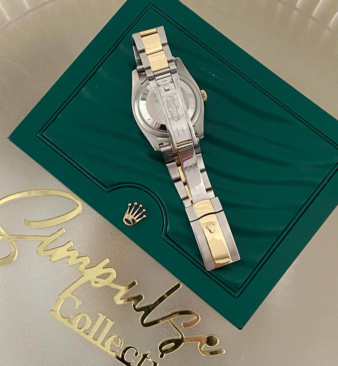 Rolex Datejust Two Tone Blue face Stick Dial