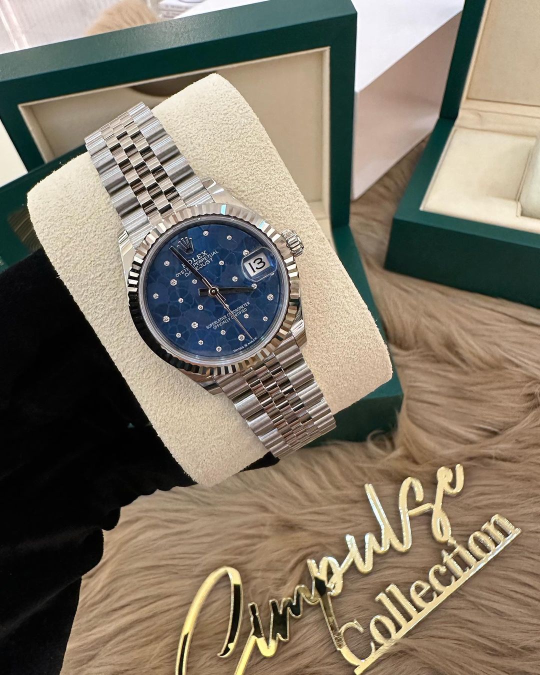 Datejust All Steel 31mm Azzurro Blue Motif Diamond Dial Jubilee