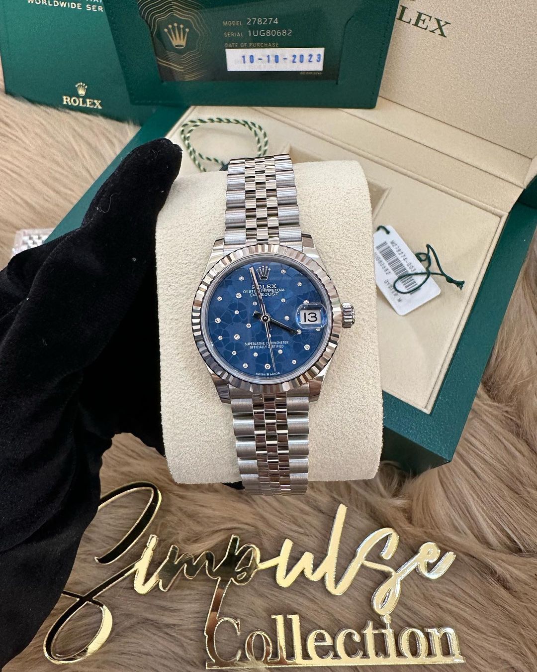 Datejust All Steel 31mm Azzurro Blue Motif Diamond Dial Jubilee