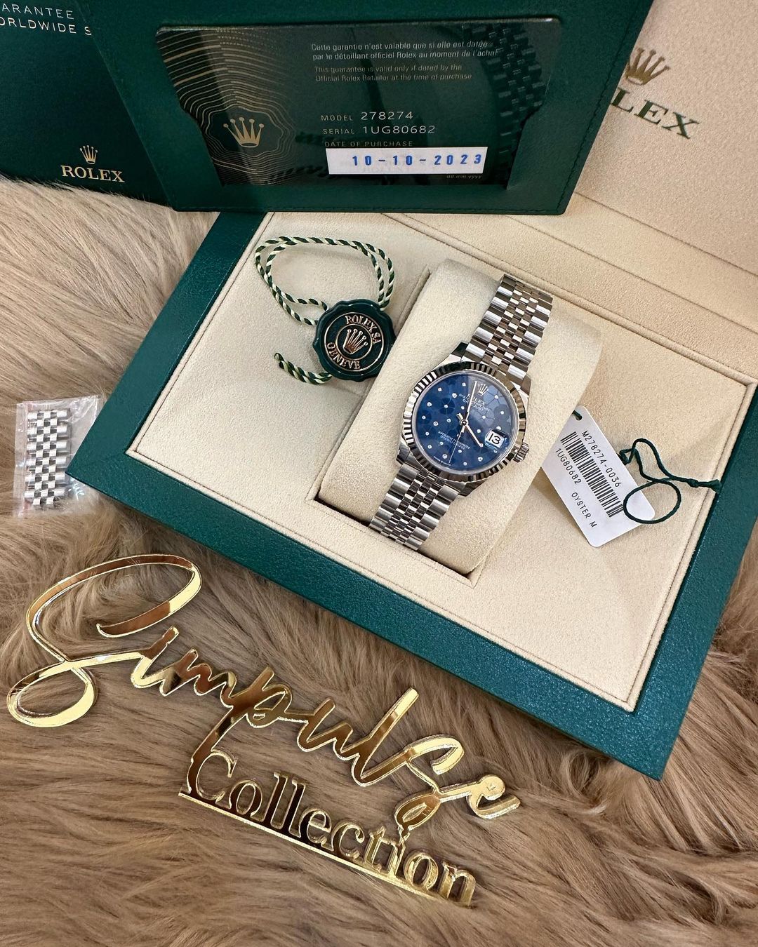 Datejust All Steel 31mm Azzurro Blue Motif Diamond Dial Jubilee