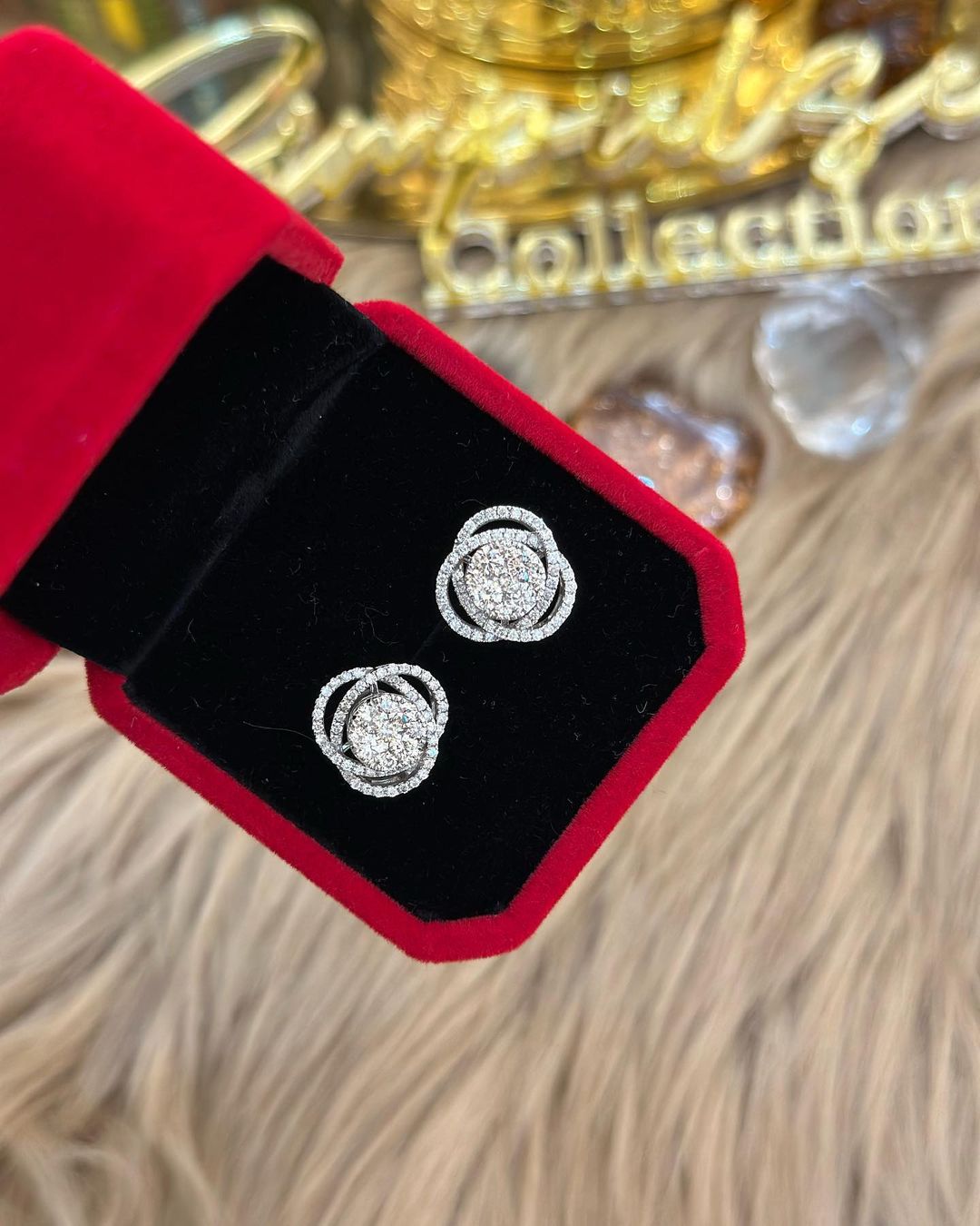 White Diamond Earrings w/ Detachable Halo