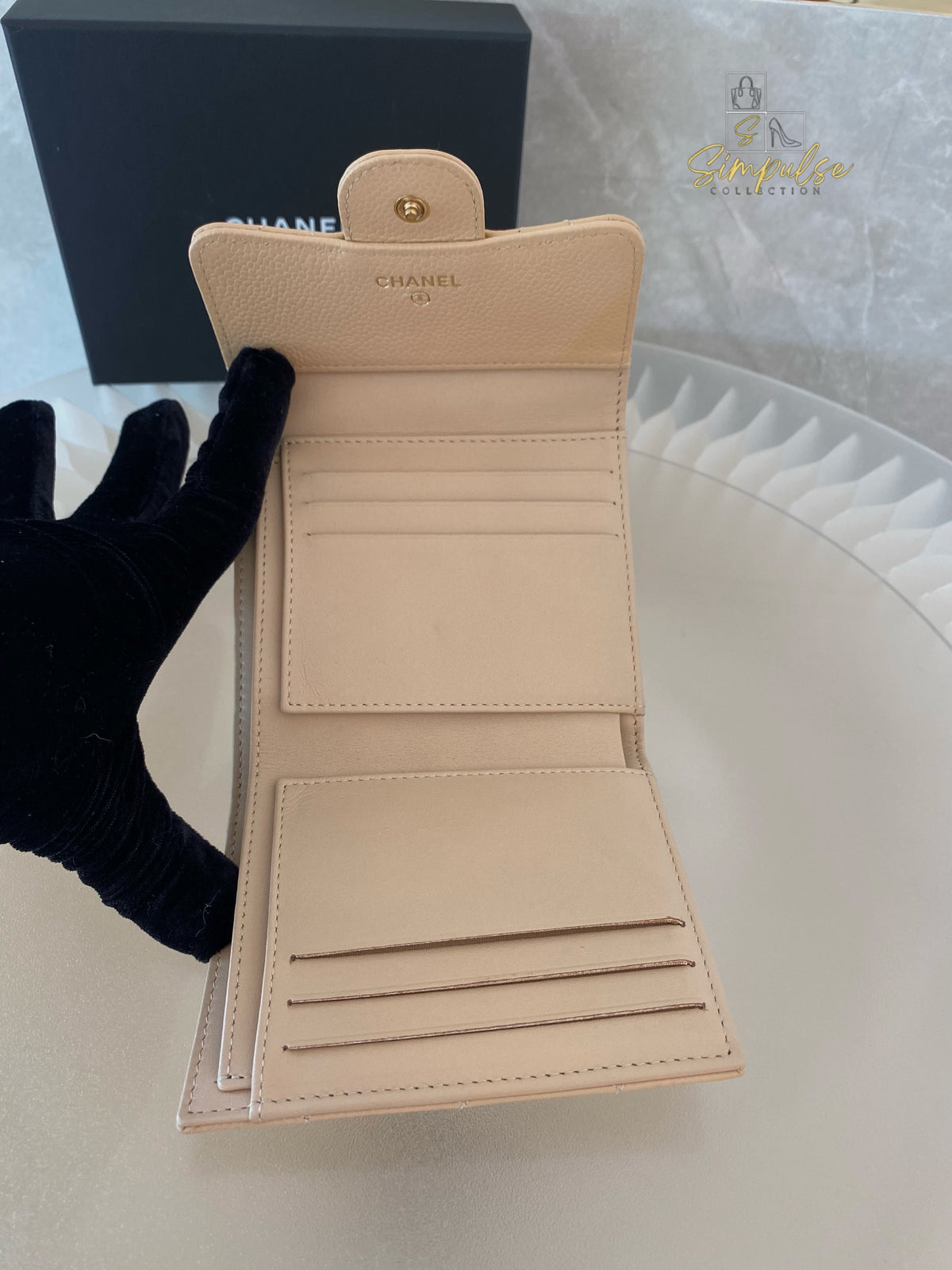 Chanel Trifold Beige Claire