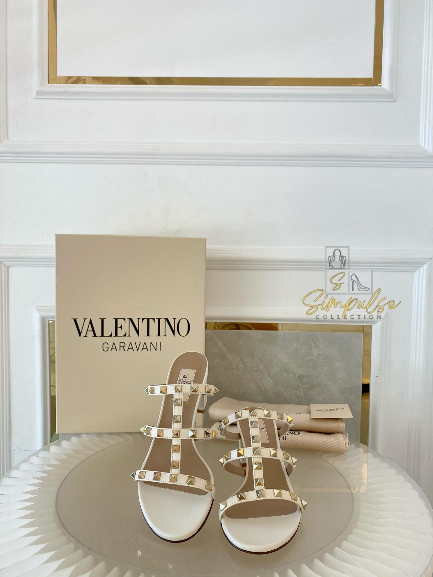 Valentino Rockstud White Heels