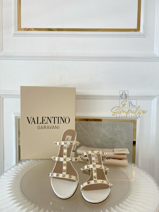 Valentino Rockstud White Heels