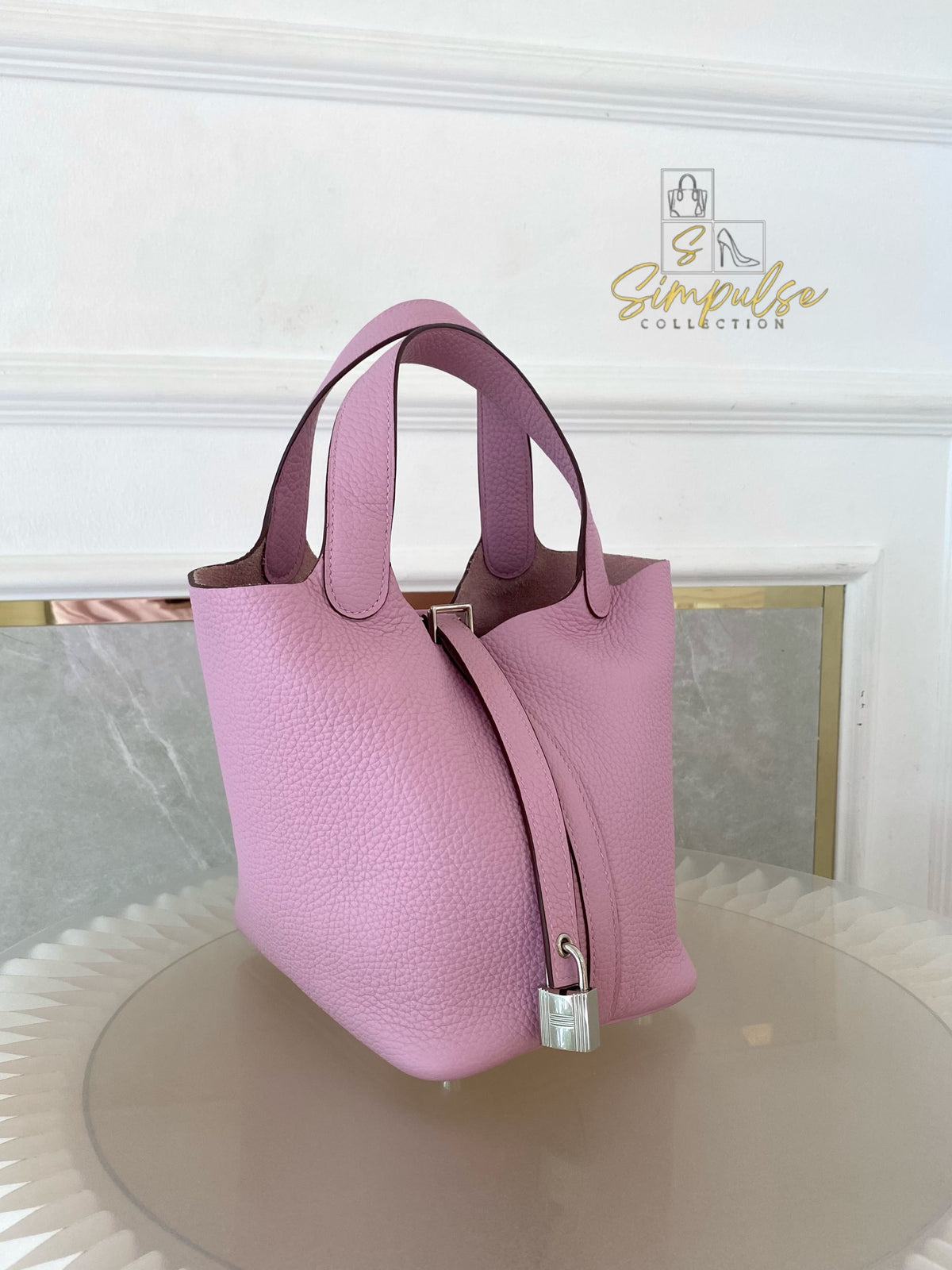 HERMES PICOTIN 18 MAUVE SYLVESTRE CLEMENCE PALLADIUM HARDWARE