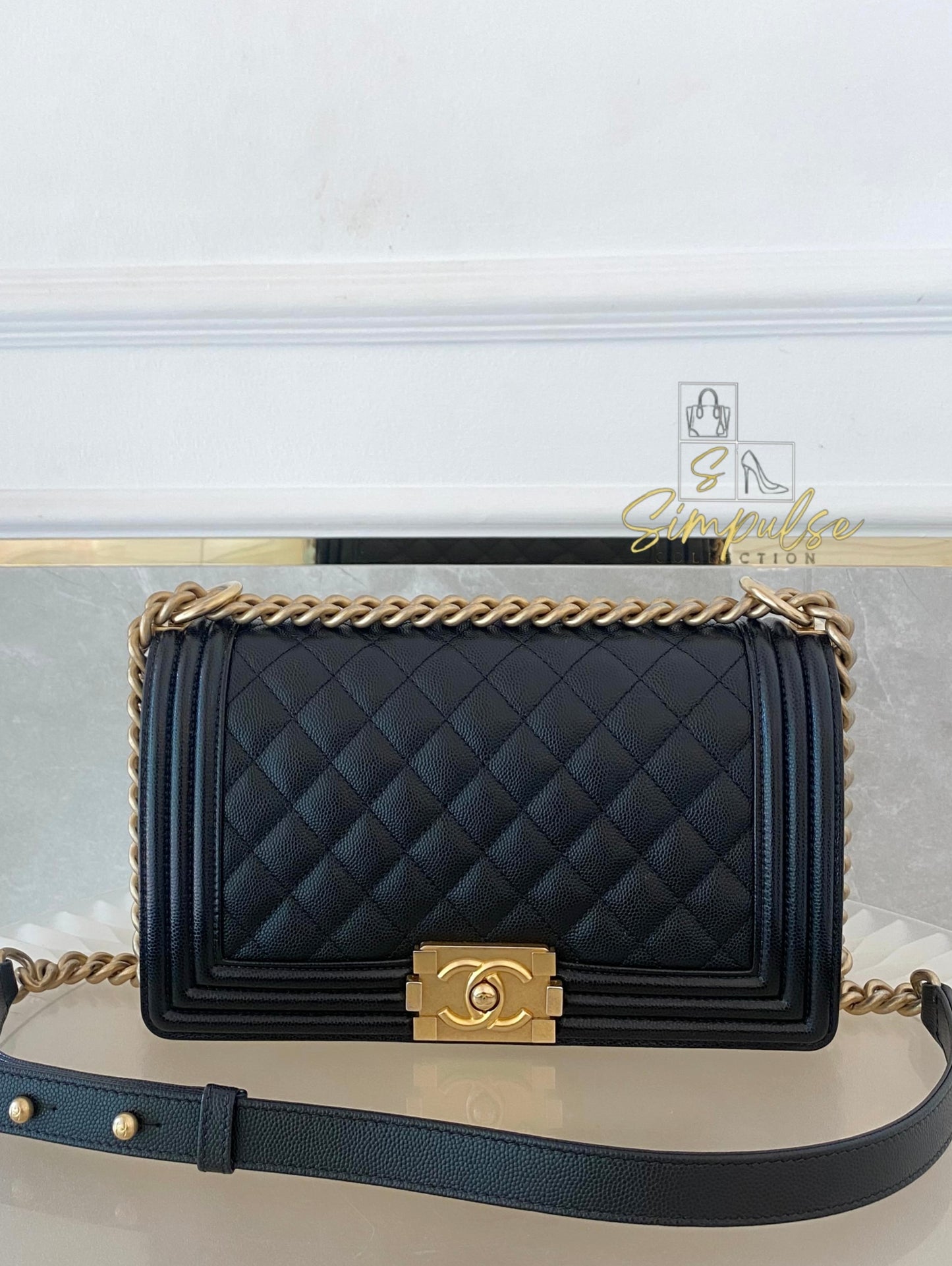 Chanel Leboy Old Medium Caviar Black GHW