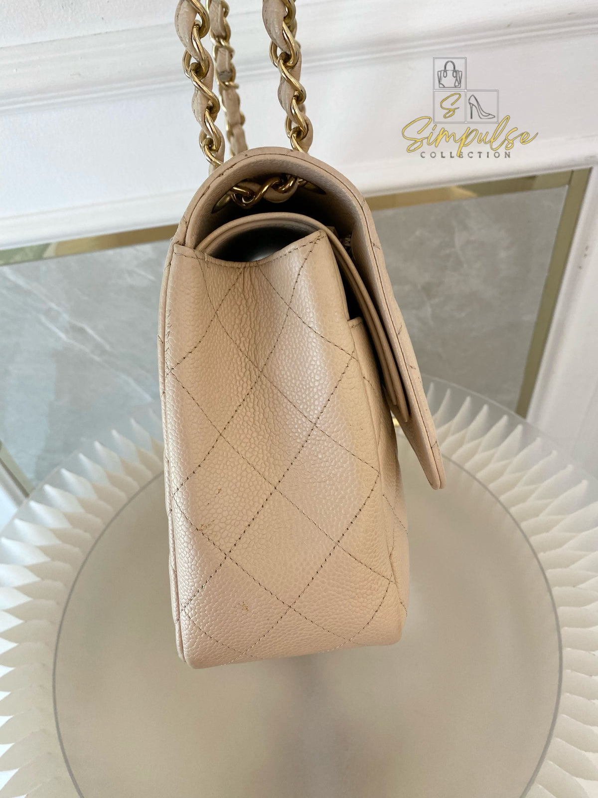 CHANEL JUMBO DOUBLE FLAP BEIGE CAVIAR