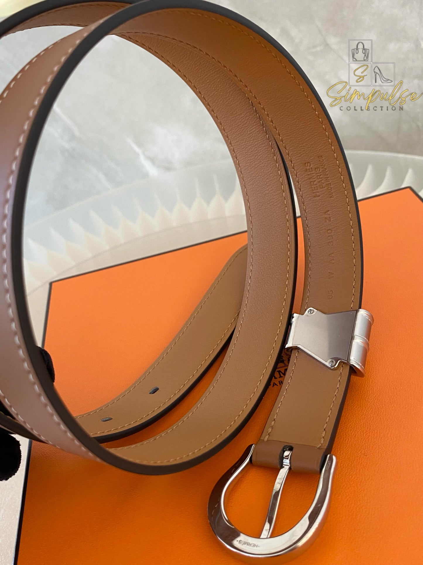 Hermes Gold Tan Belt