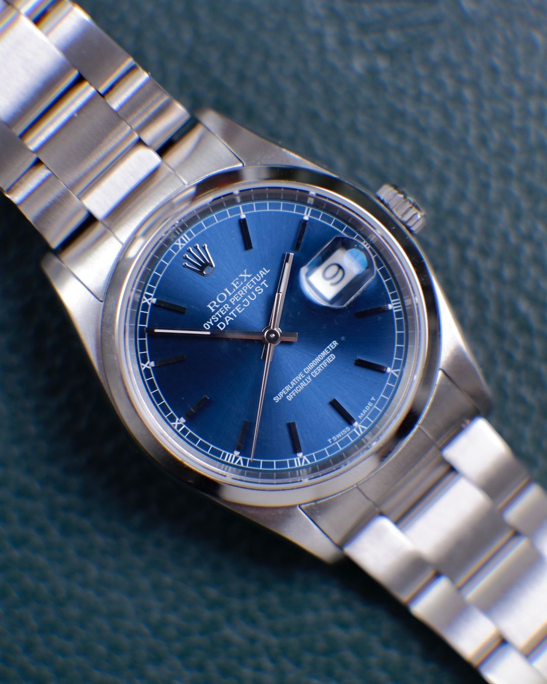 R Datejust All Steel Blue Face w/ Dial Stick Dial