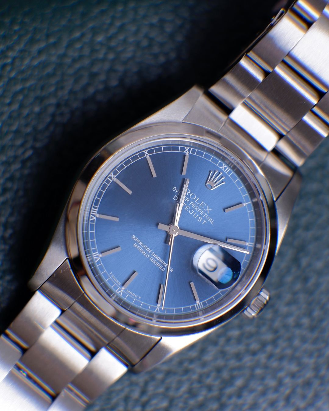 R Datejust All Steel Blue Face w/ Dial Stick Dial