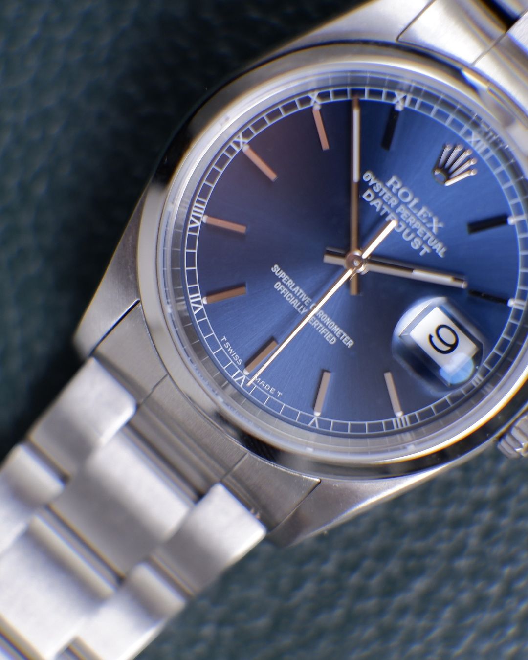 R Datejust All Steel Blue Face w/ Dial Stick Dial