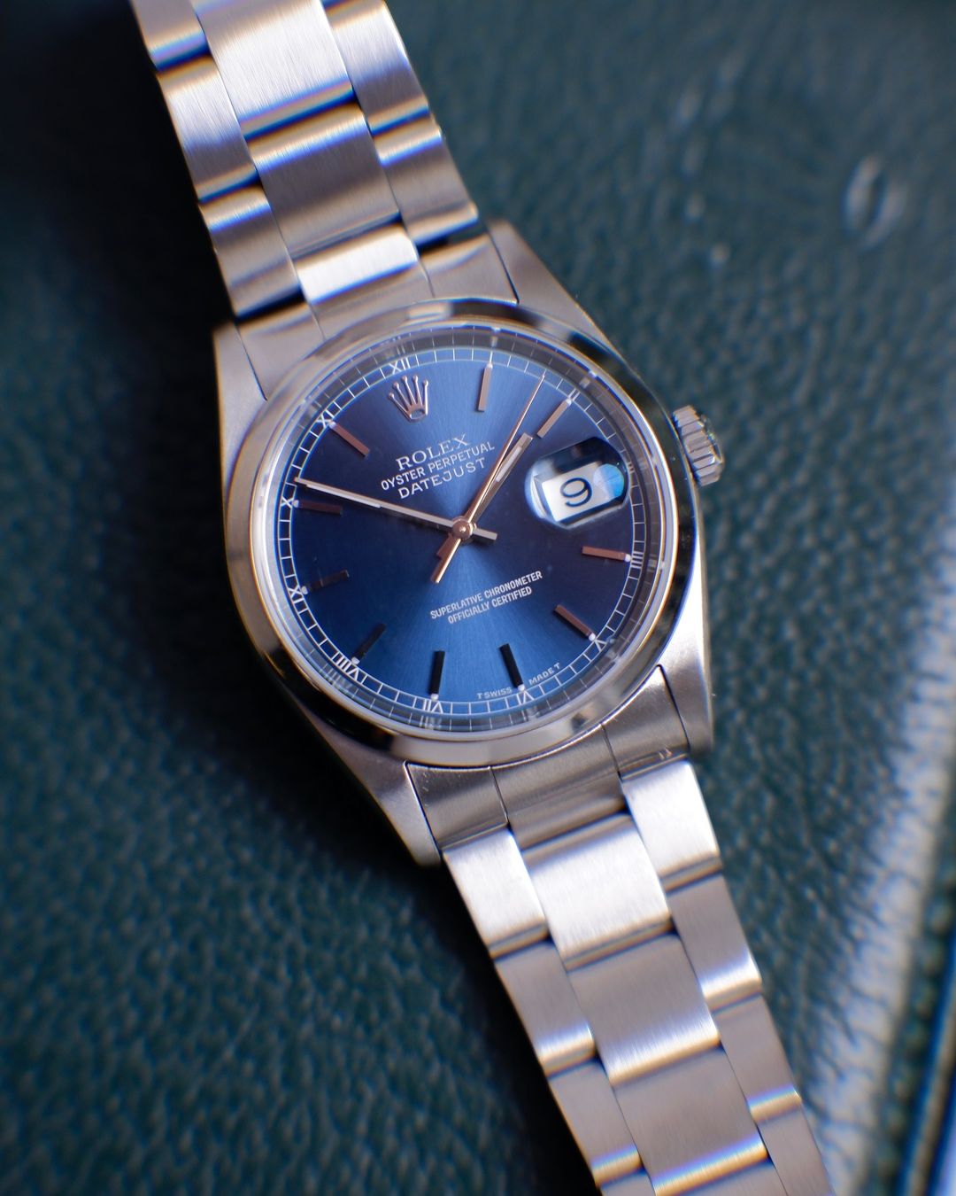 R Datejust All Steel Blue Face w/ Dial Stick Dial