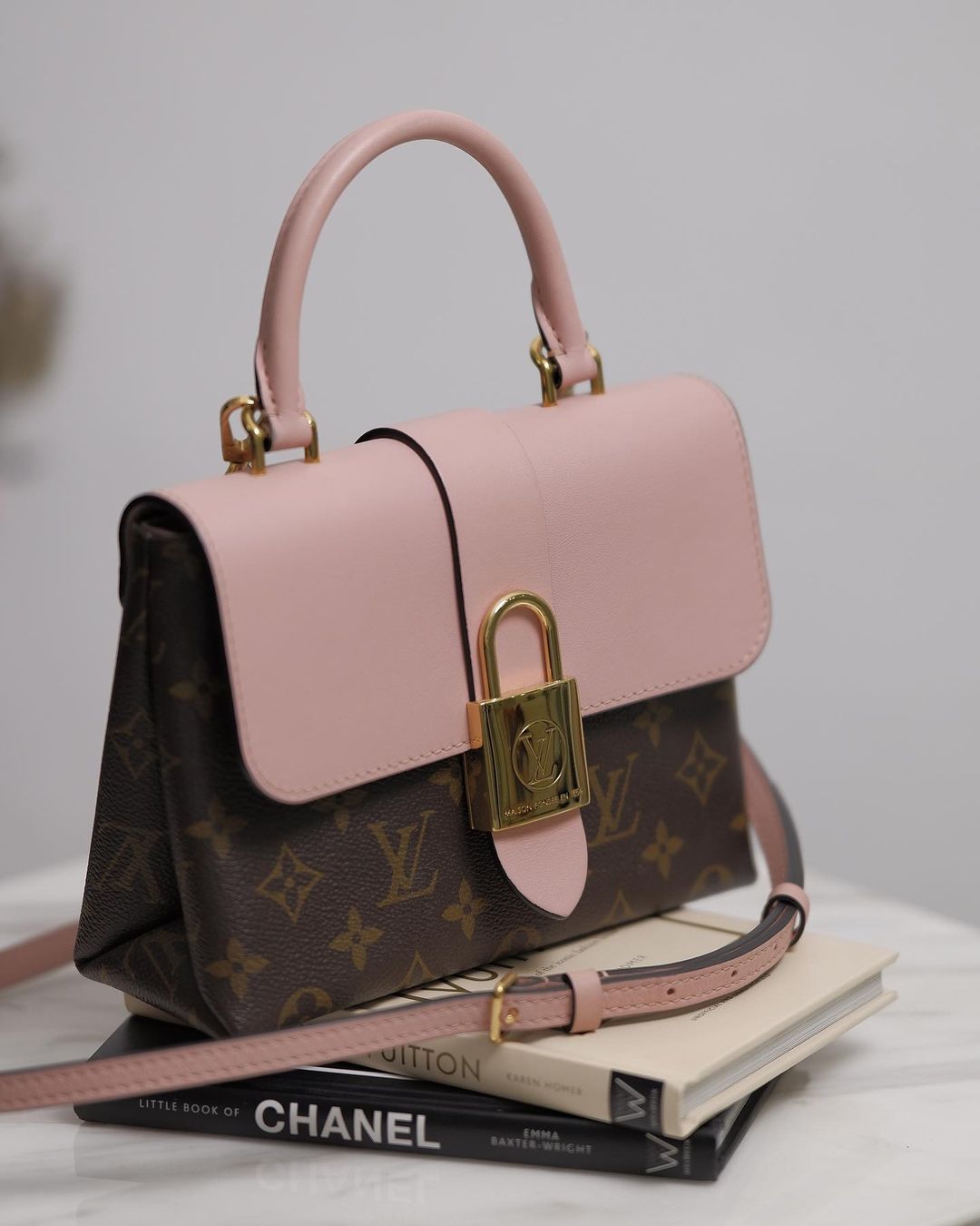 L V Locky Monogram Bb Pink