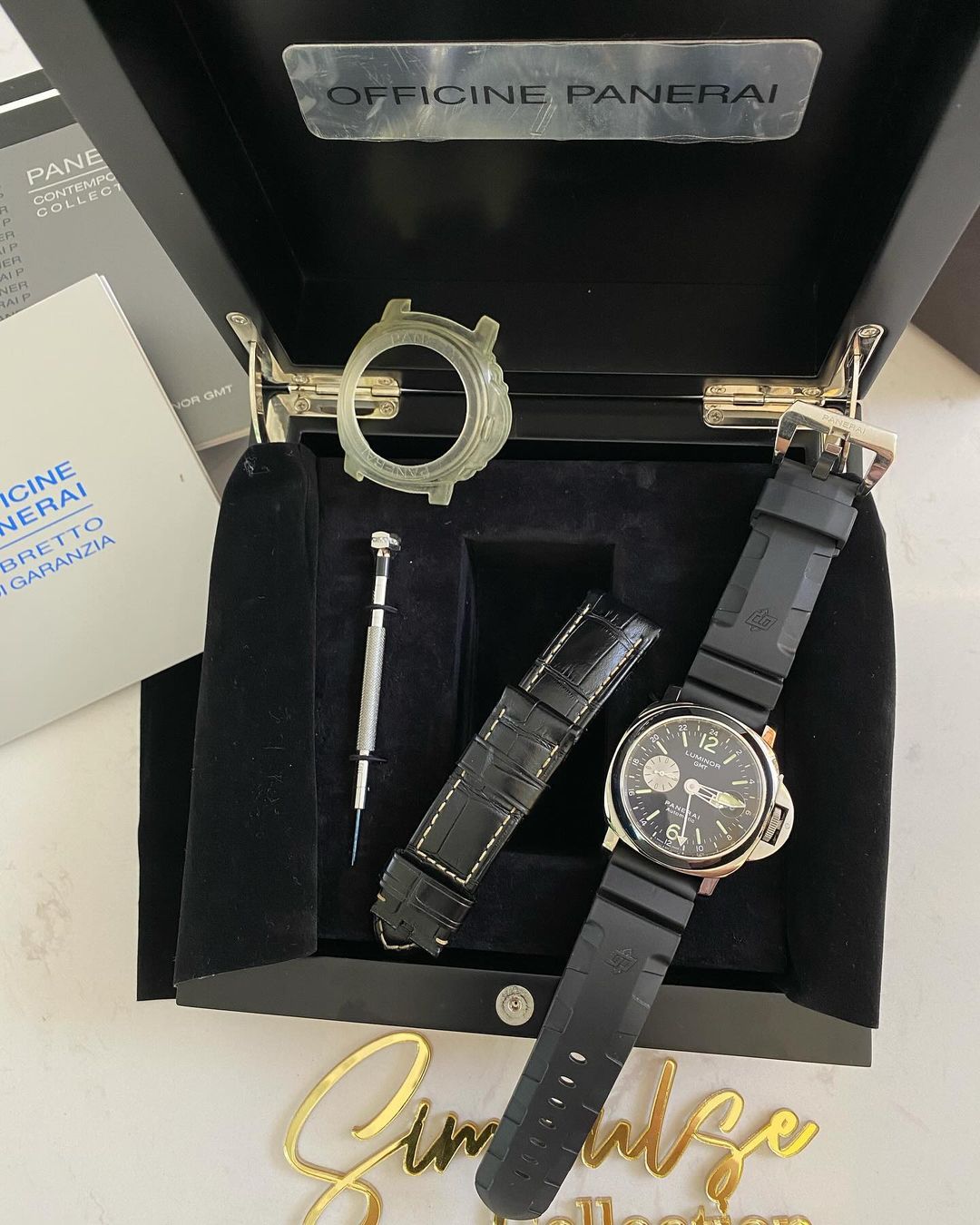 Luminor Officine Panerai GMT Automatic Stainless Steel Black Dial