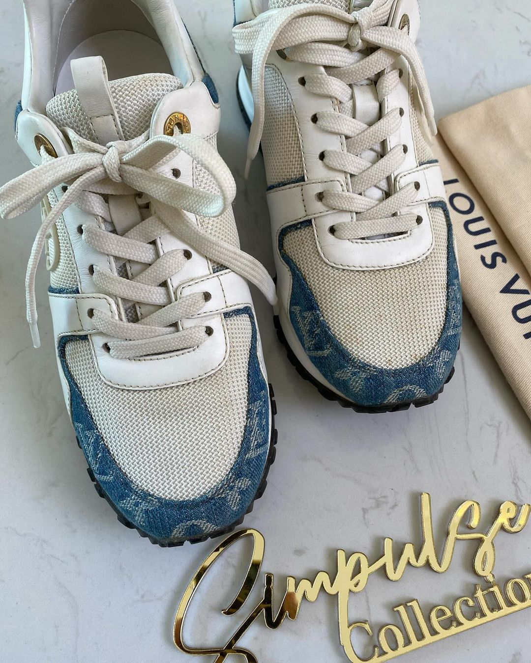 L V Run Away Monogram Denim Sneaker