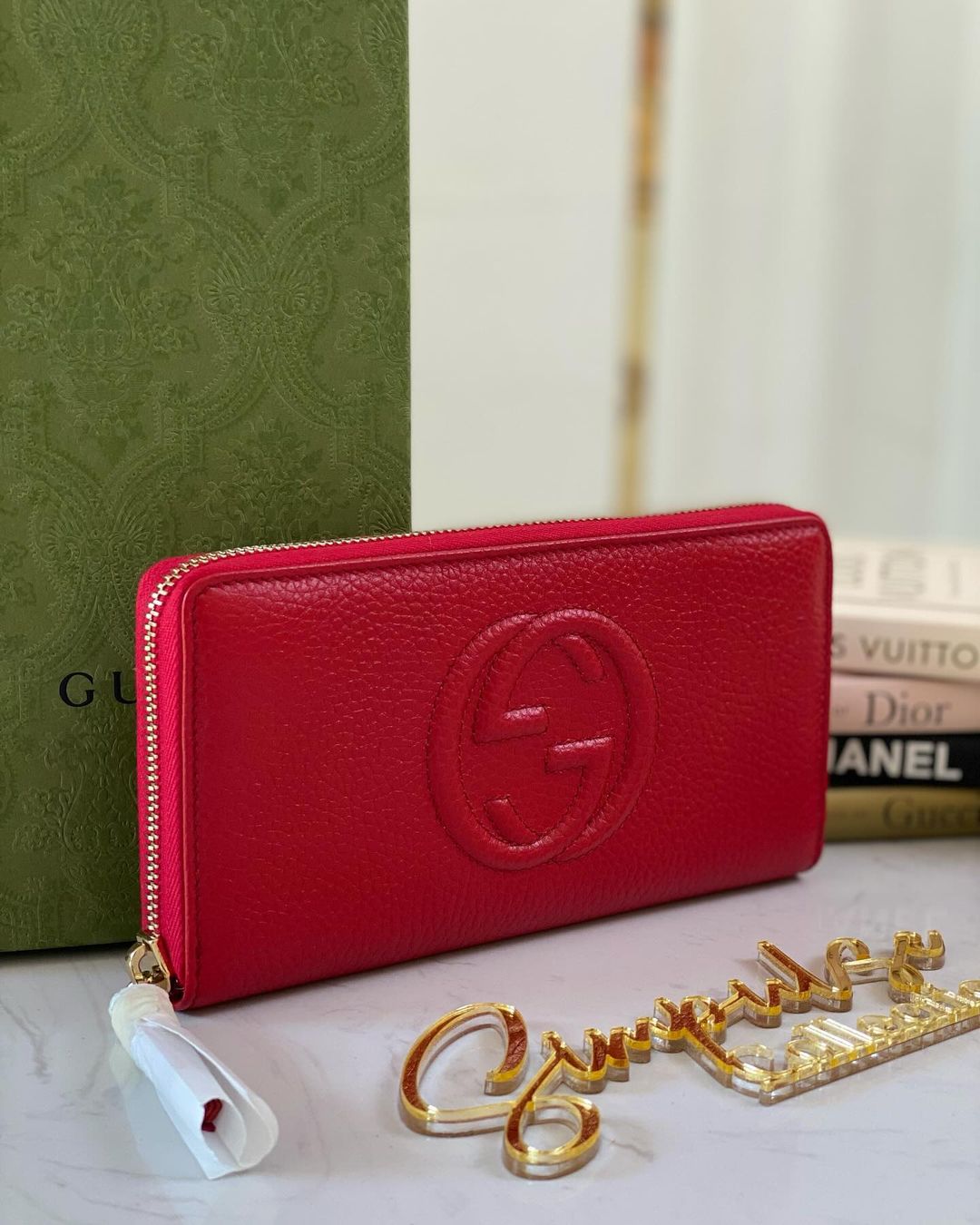 G Soho Zippy Long Wallet in Red