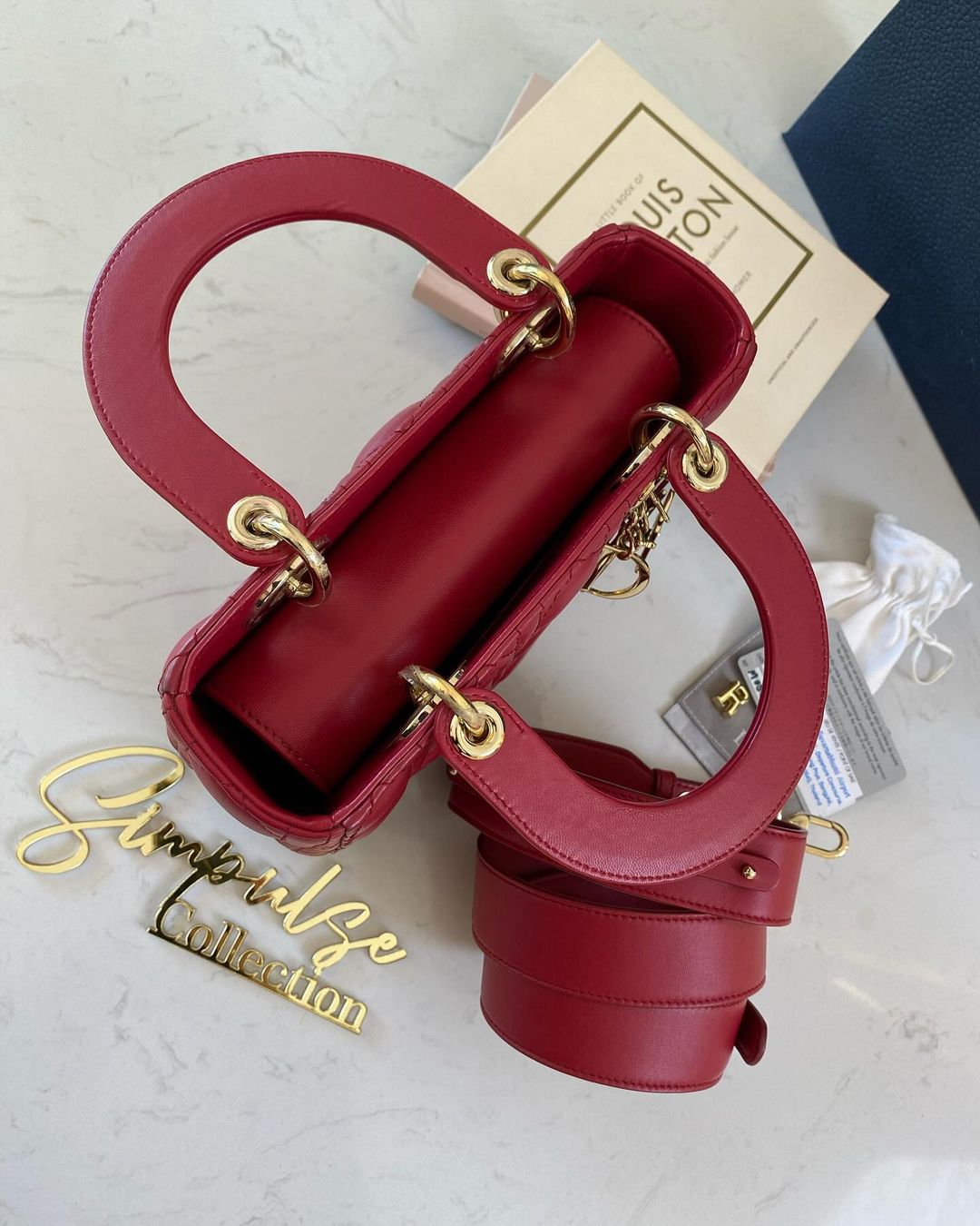 Lady D Red Cannage Small GHW ABC Strap