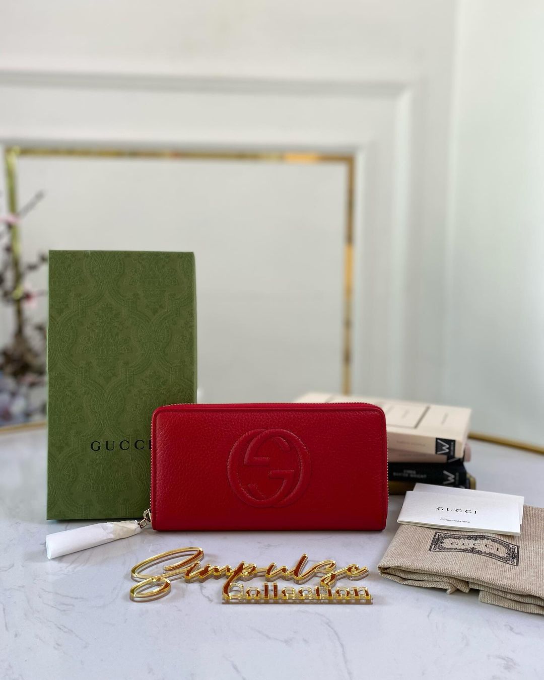 G Soho Zippy Long Wallet in Red