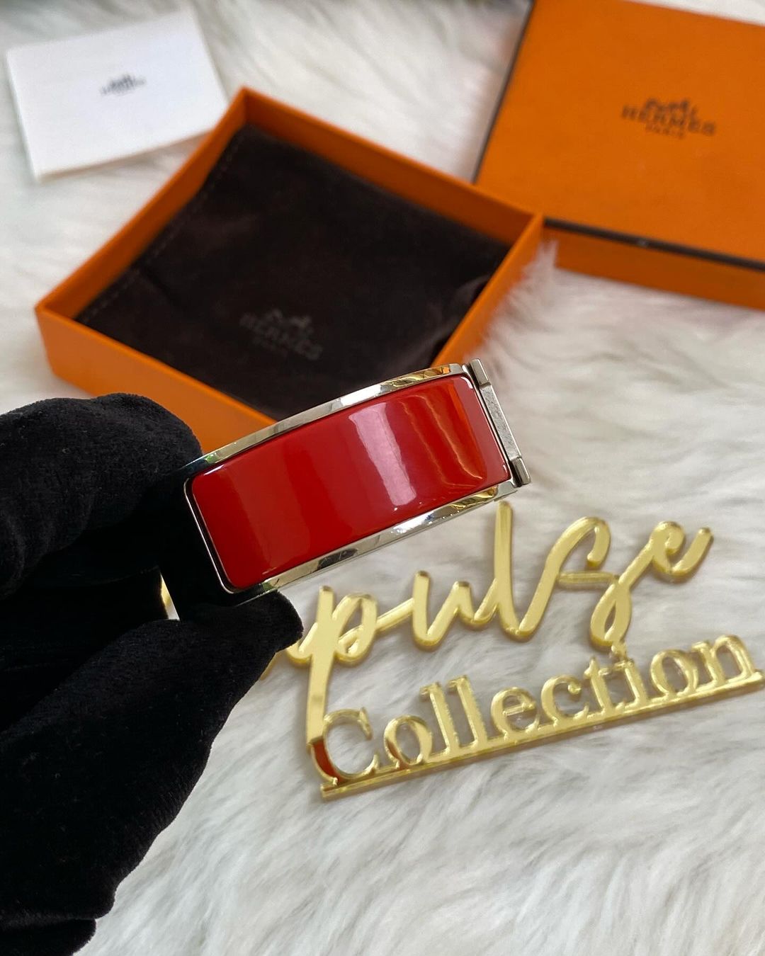 H Clic Clac Wide Pm Size Red Enamel PHW