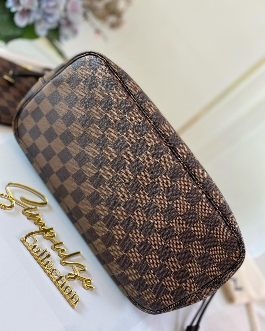 L V Damier Ebene Neverfull Mm Size