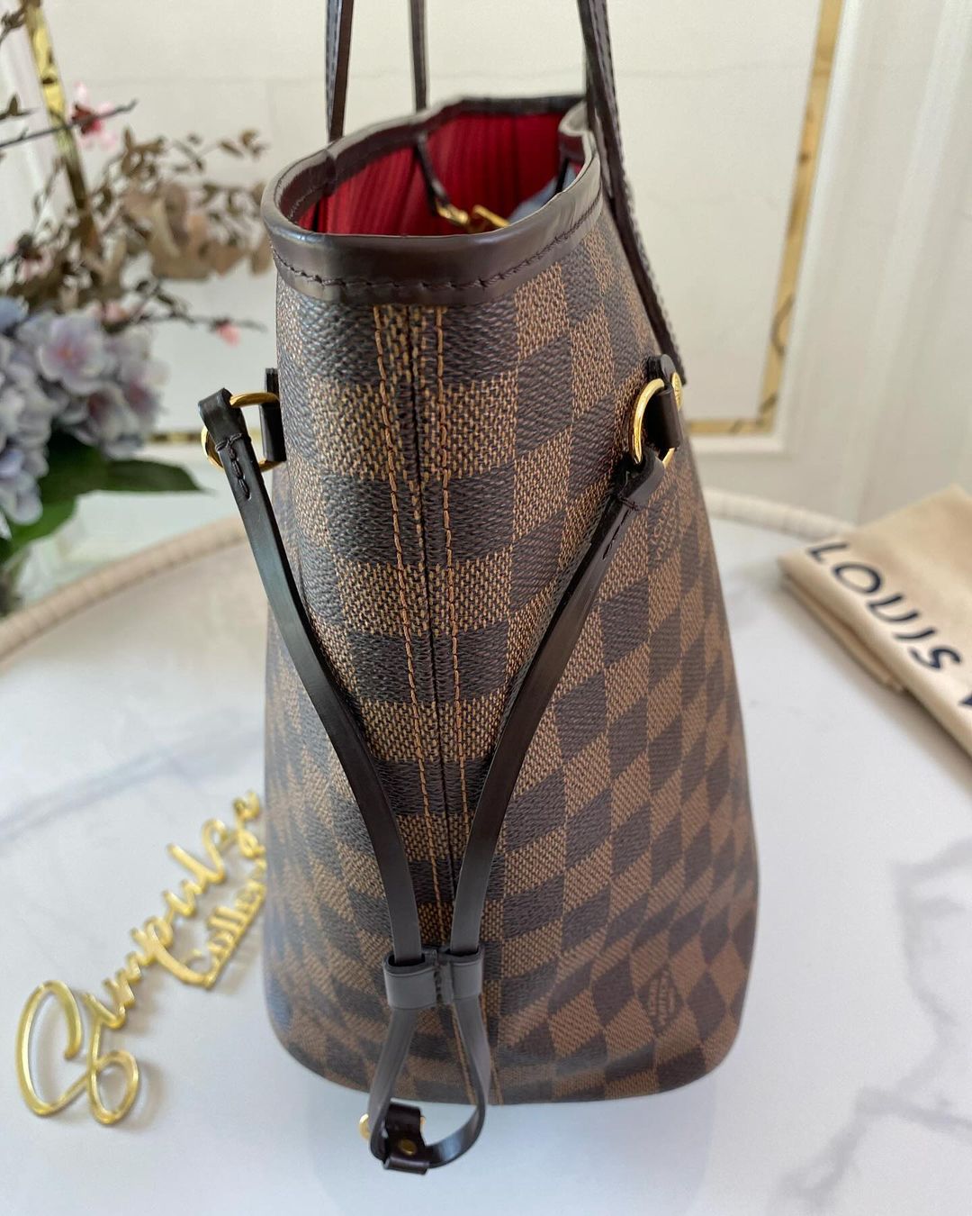 L V Damier Ebene Neverfull Mm Size