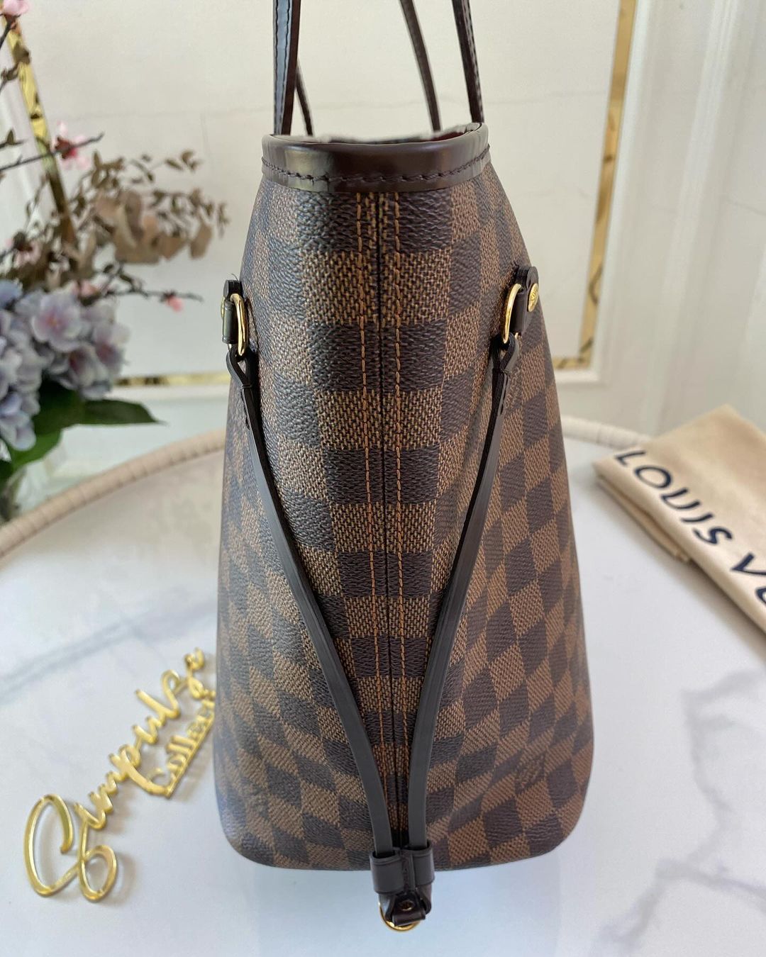 L V Damier Ebene Neverfull Mm Size