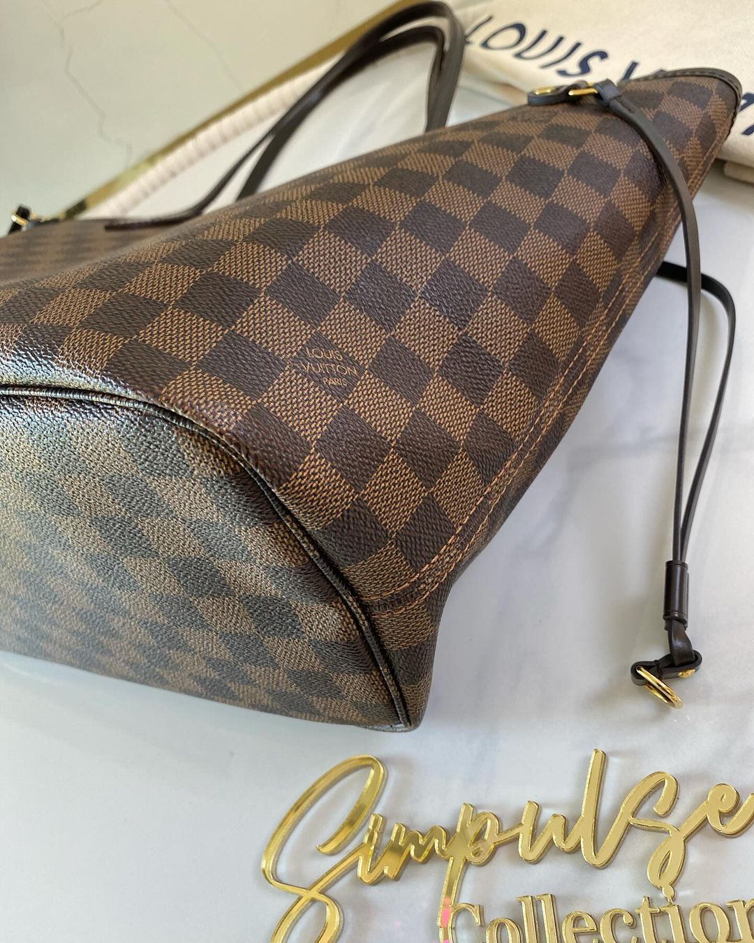 L V Damier Ebene Neverfull Mm Size