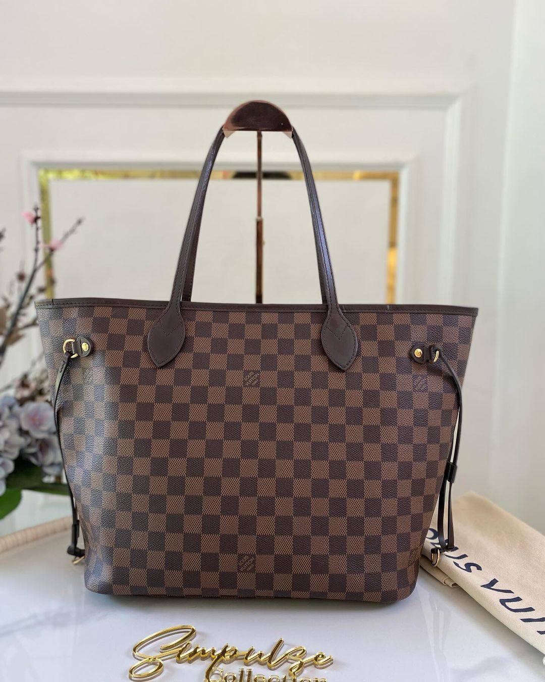 L V Damier Ebene Neverfull Mm Size