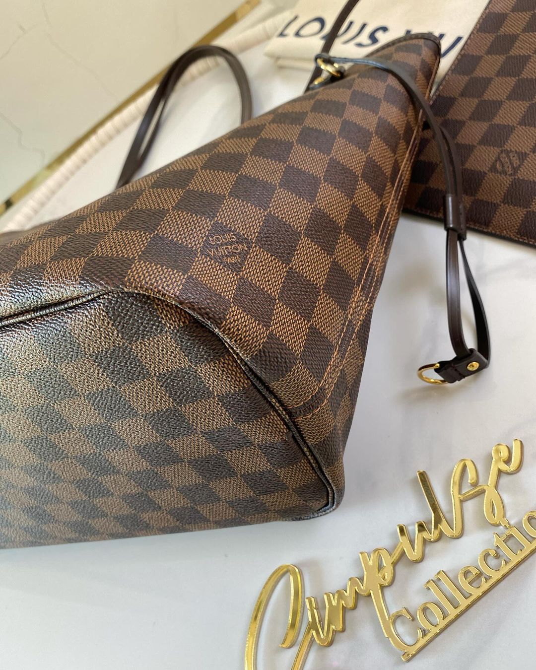 L V Damier Ebene Neverfull Mm Size