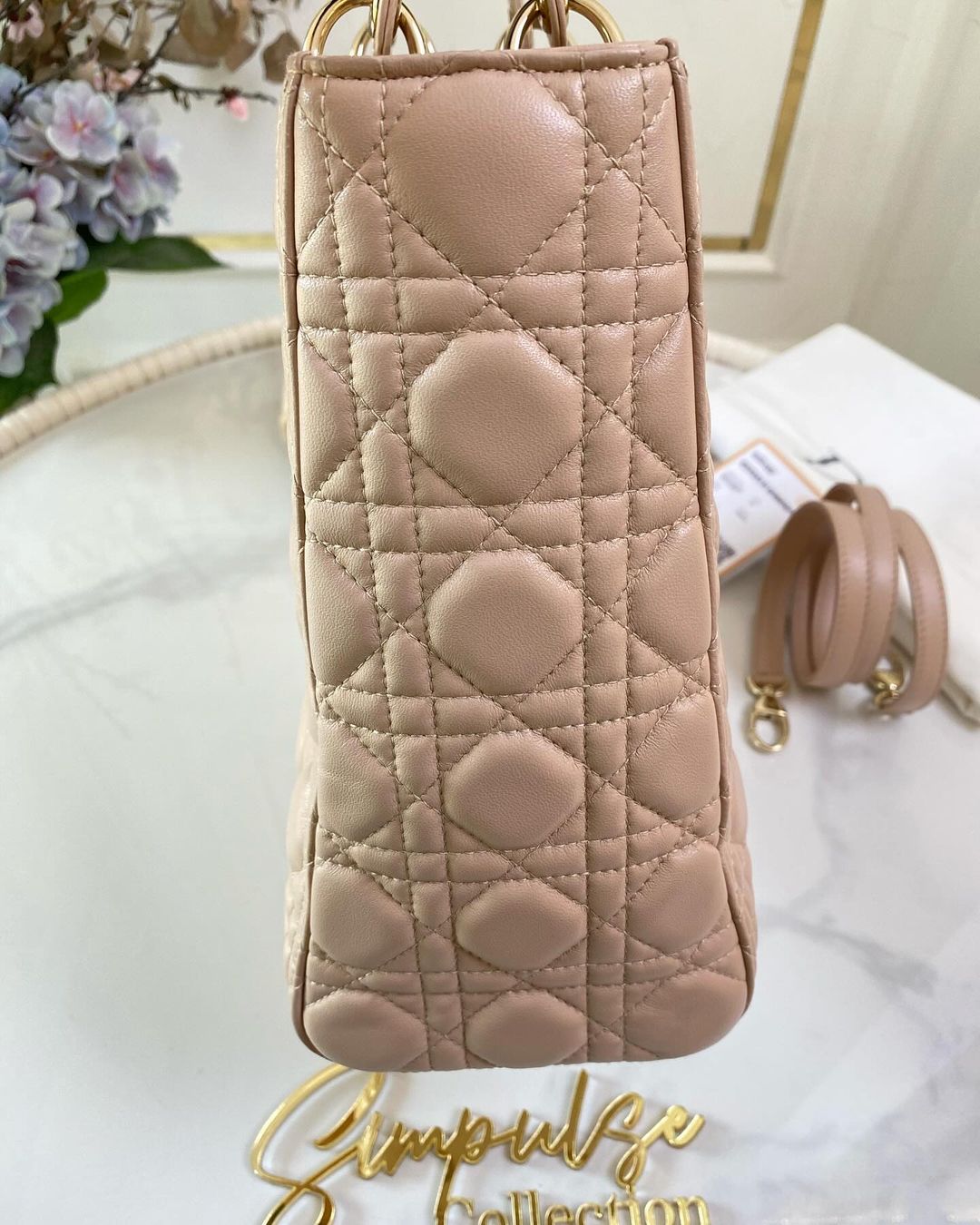 Lady D Large Nude/ Beige GHW