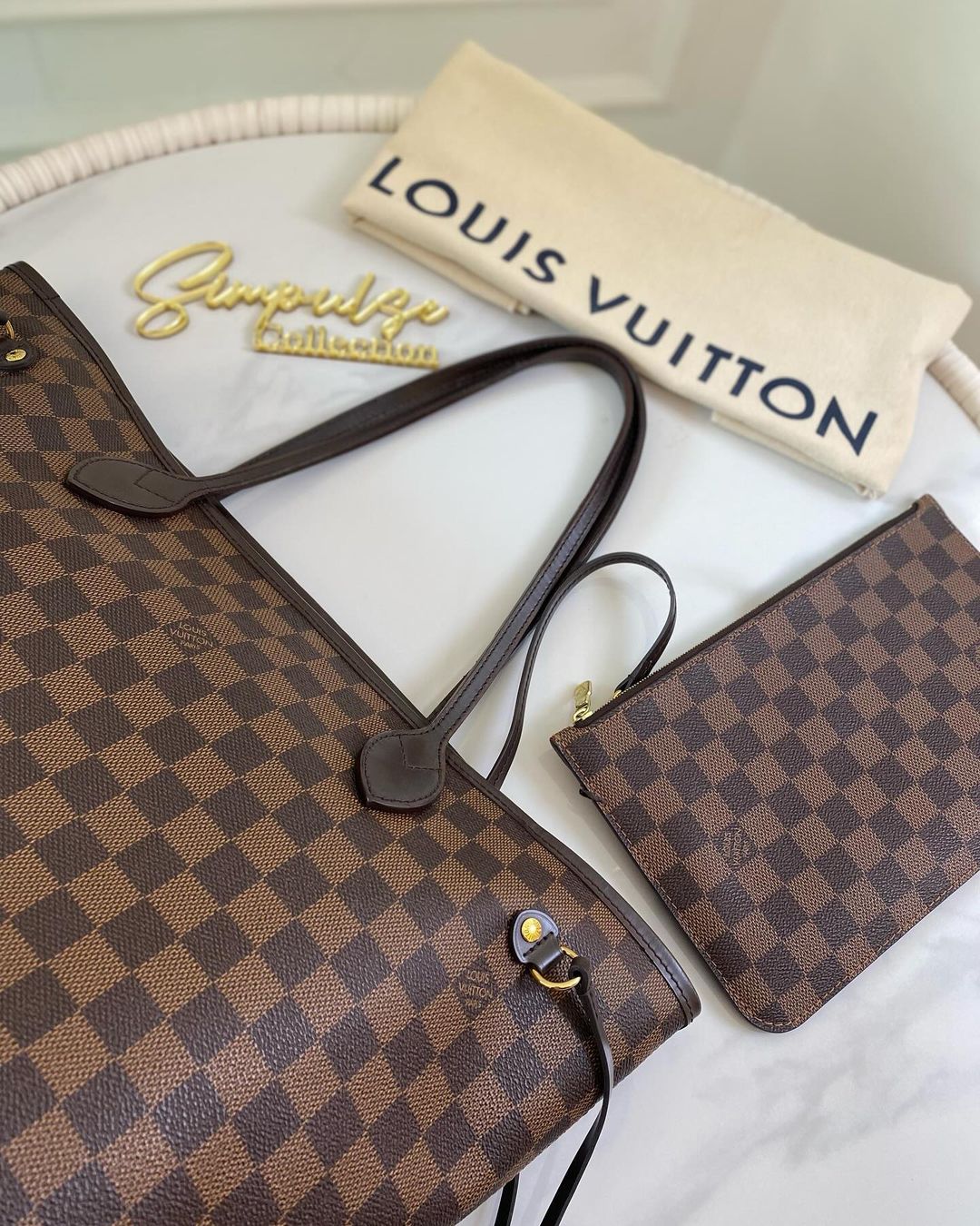 L V Damier Ebene Neverfull Mm Size