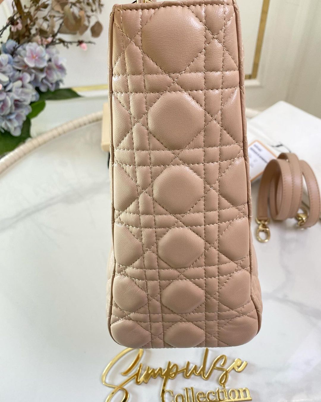 Lady D Large Nude/ Beige GHW