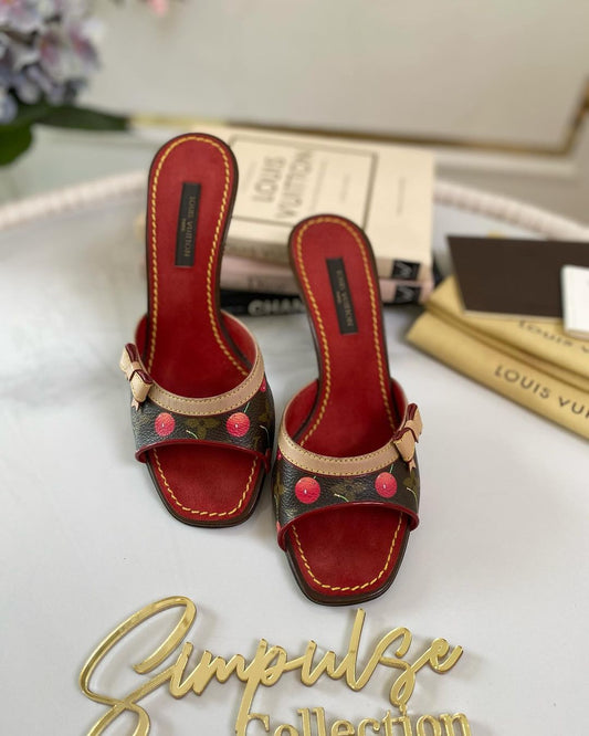 LV Mono Heels w/Cherry