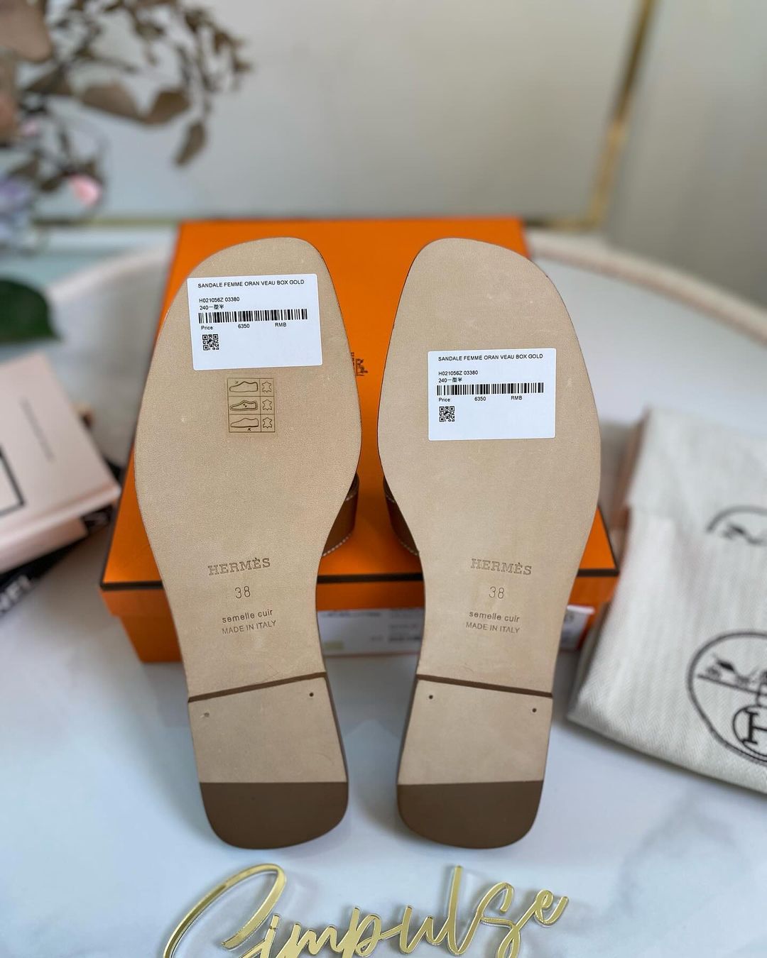 H Oran Gold Tan Size 38