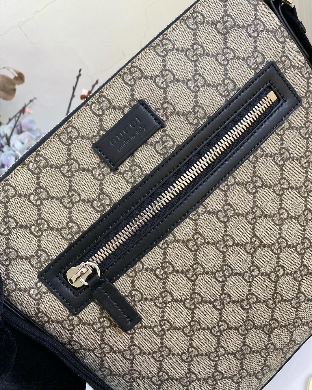 Gg Supreme Mono Canvas Messenger Bag