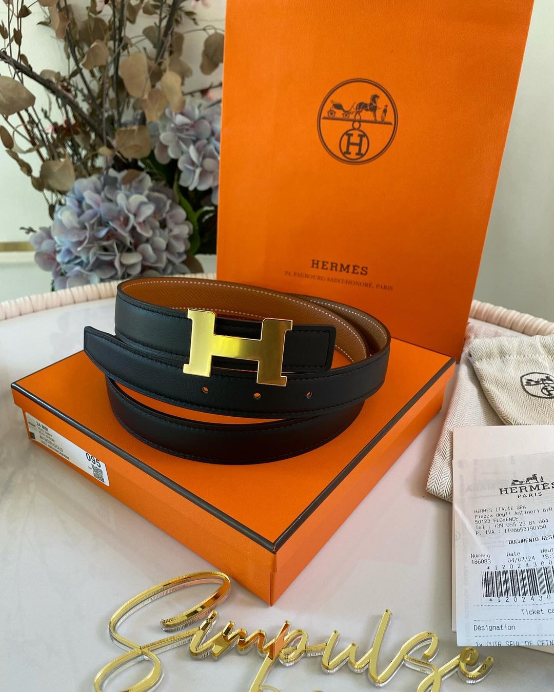 H Reversible Tan/Black Belt