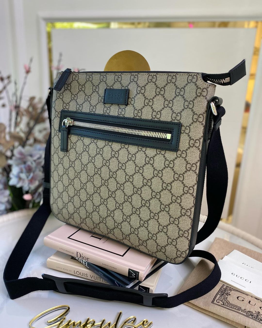 Gucci Gg Supreme Mono Canvas Messenger Bag