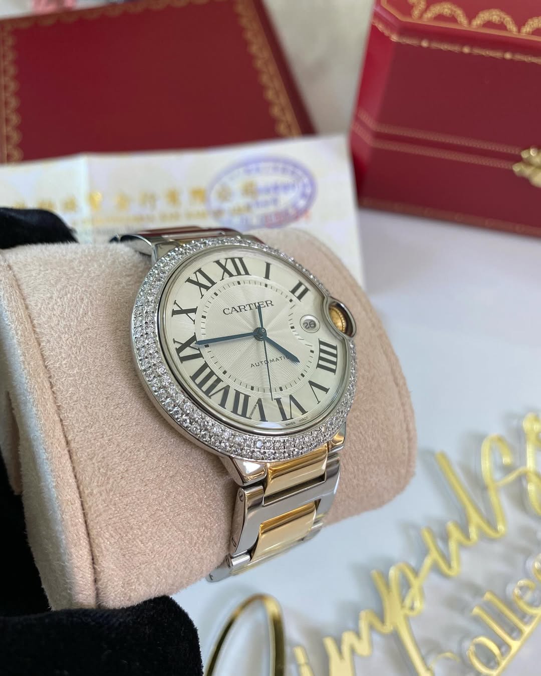 Cartier Ballon Bleu w/ Diamond Bezel