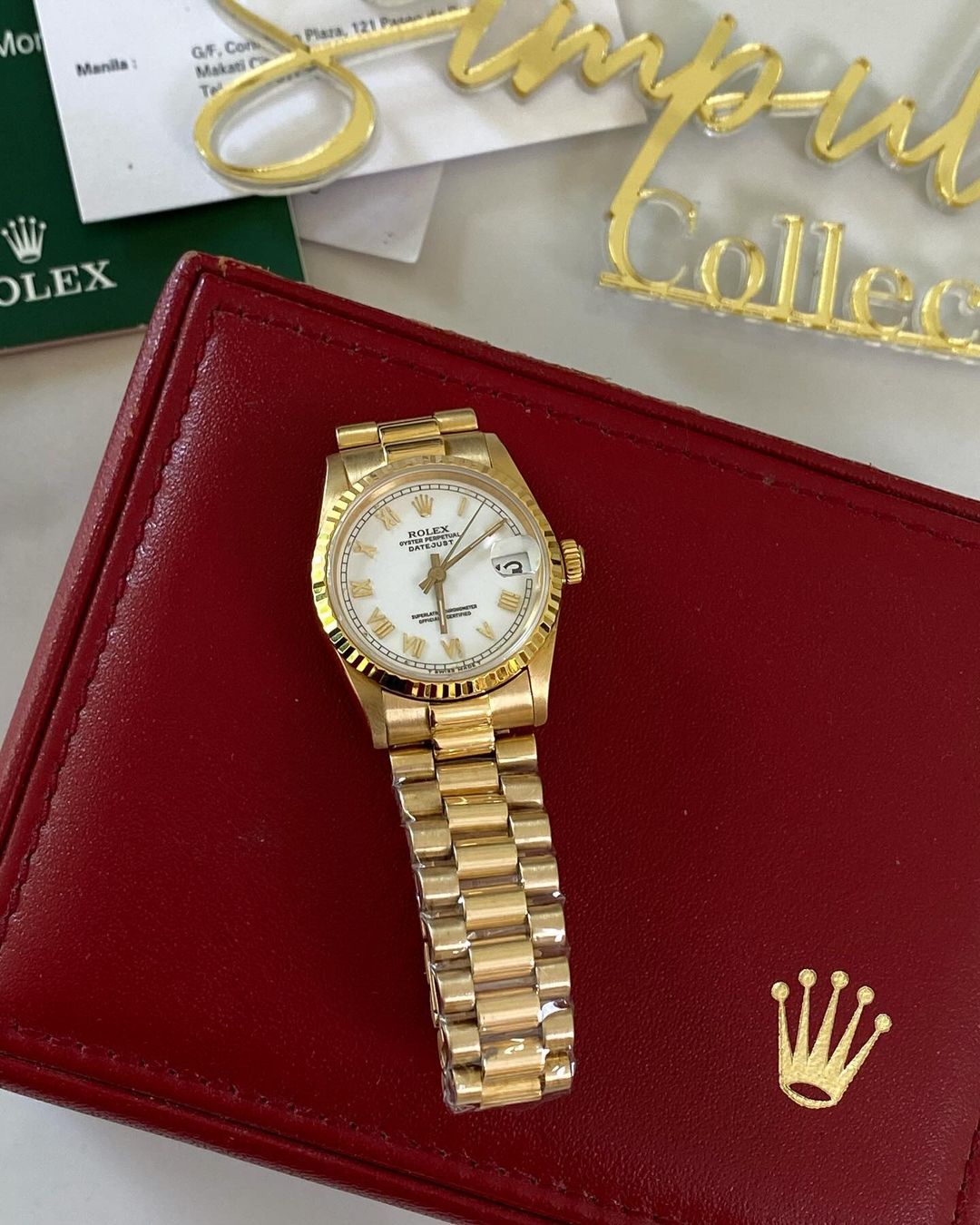 R Solid Gold White Face w/ Roman Dial