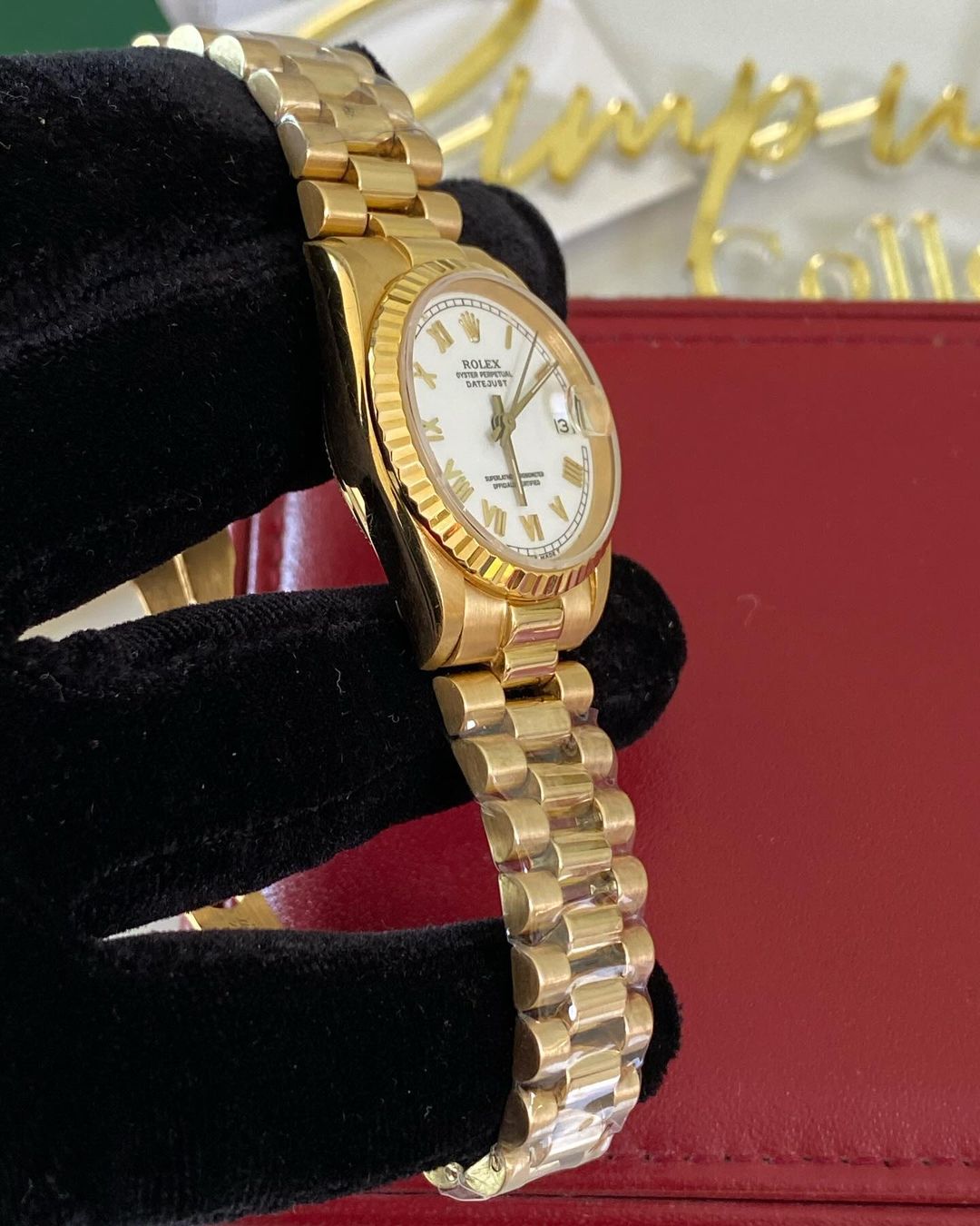 R Solid Gold White Face w/ Roman Dial