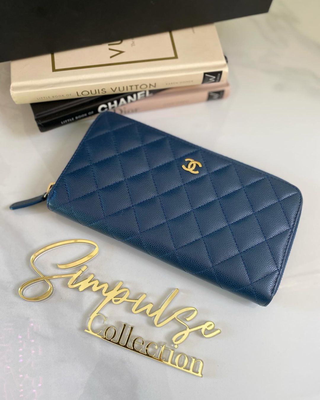 C Quilted Caviar Long Wallet