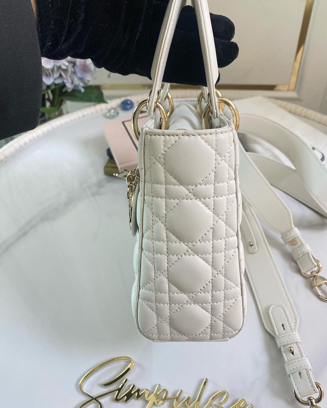 Lady D Small White w/ ABC Strap LGHW