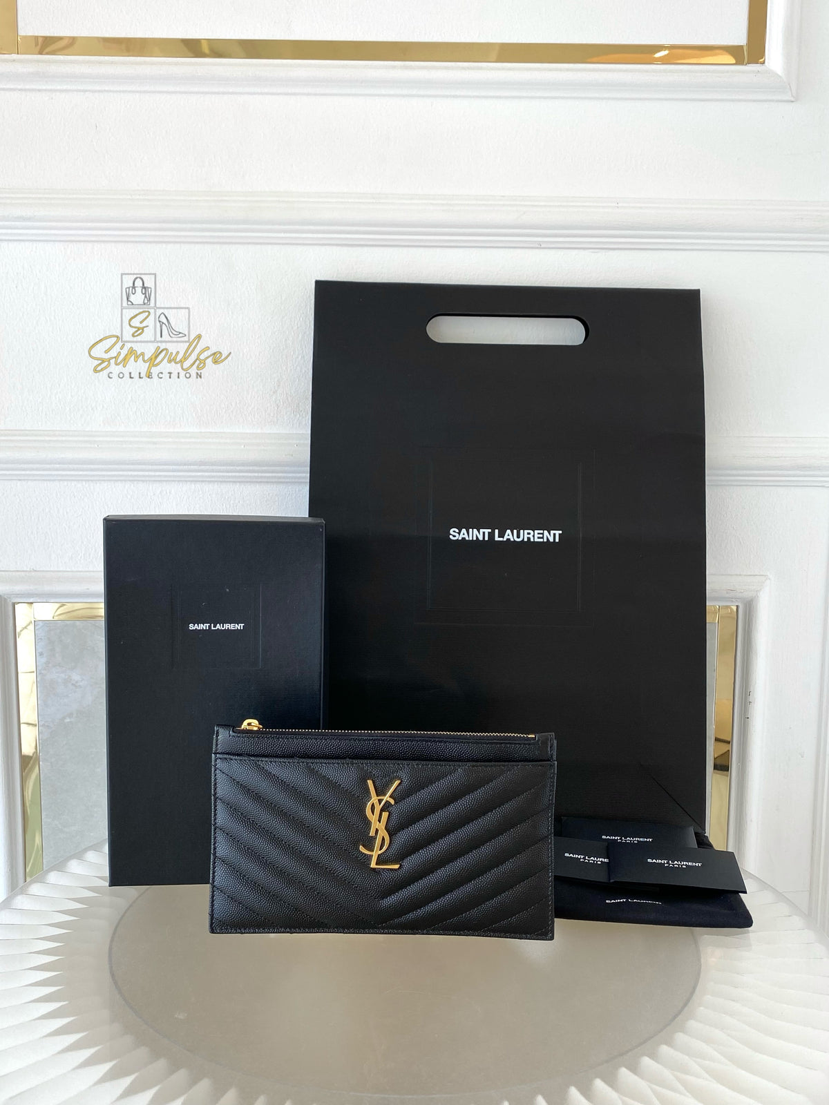Yves Saint Laurent Cassandre Matelasse Monogram Bill Pouch